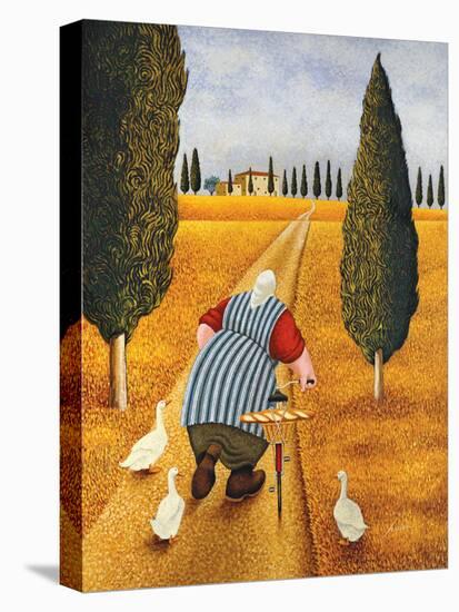 Lady with Fresh Bread-Lowell Herrero-Stretched Canvas