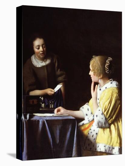 Lady with Her Maidservant Holding a Letter-Johannes Vermeer-Premier Image Canvas