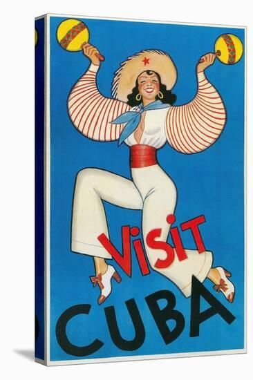 Lady with Maracas, Visit Cuba-null-Stretched Canvas
