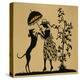 Lady with Parasol and Dog in a Garden-null-Stretched Canvas