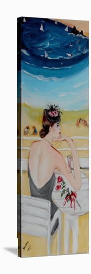 Lady with Pink Champagne, 2015-Susan Adams-Premier Image Canvas