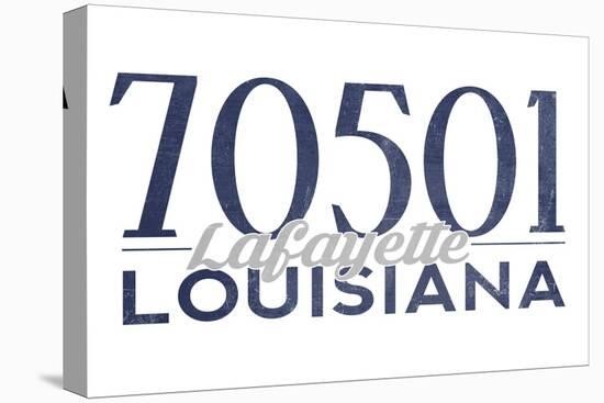 Lafayette, Louisiana - 70501 Zip Code(Blue)-Lantern Press-Stretched Canvas