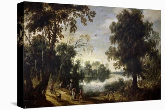 Lagoon Landscape, 17th century,-Sebastian Vrancx-Premier Image Canvas