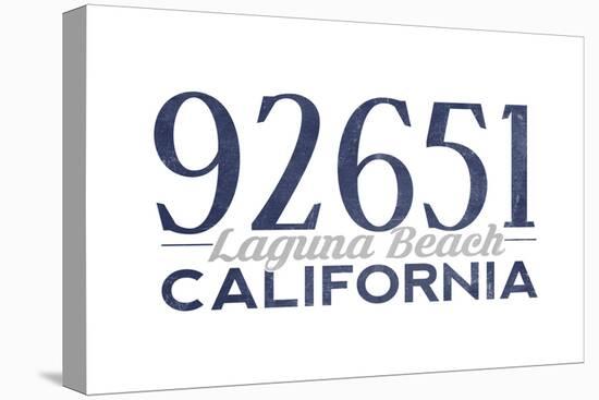 Laguna Beach, California - 92651 Zip Code (Blue)-Lantern Press-Stretched Canvas