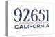 Laguna Beach, California - 92651 Zip Code (Blue)-Lantern Press-Stretched Canvas