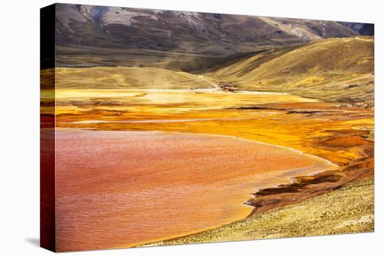 Laguna Miluni a reservoir fed by glacial melt water from the Andean peak of Huayna Potosi, Bolivia-Ashley Cooper-Premier Image Canvas