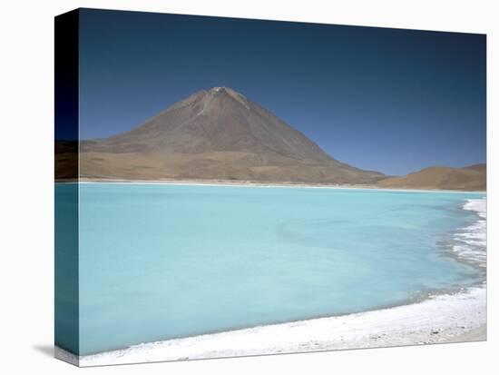 Laguna Verde with Mineral Flat Margin and Volcan Licancabur, 5960M, Southwest Highlands, Bolivia-Tony Waltham-Premier Image Canvas