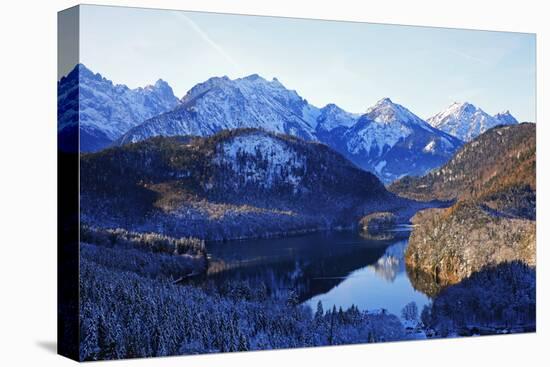 Lake Alpsee near Hohenschwangau and Tannheimer Alps, Allgau, Bavaria, Germany, Europe-Hans-Peter Merten-Premier Image Canvas