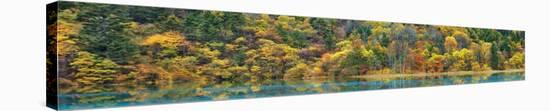 Lake and forest in autumn, China-Frank Krahmer-Stretched Canvas