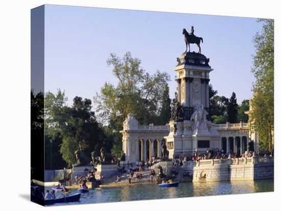 Lake and Monument at Park, Parque Del Buen Retiro (Parque Del Retiro), Retiro, Madrid, Spain-Richard Nebesky-Premier Image Canvas