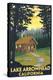 Lake Arrowhead, California -Cabin in the Woods-Lantern Press-Stretched Canvas