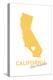 Lake Arrowhead, California - State Outline and Heart (Yellow)-Lantern Press-Stretched Canvas