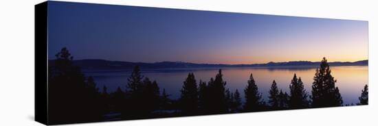 Lake at Sunset, Lake Tahoe, California, USA-null-Stretched Canvas