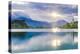 Lake Bled at Sunrise with the Church on Lake Bled Island and Bled Castle-Matthew Williams-Ellis-Premier Image Canvas