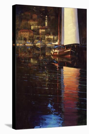Lake Como Sunset Sail-Brent Lynch-Stretched Canvas