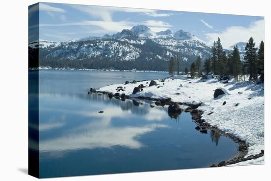 Lake in the Snow in the Sierra Nevada Mountains, Northern California, Usa-Natalie Tepper-Stretched Canvas