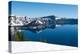 Lake in Winter, Crater Lake, Crater Lake National Park, Oregon, USA-null-Stretched Canvas