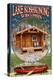 Lake Koshkonong, Wisconsin - Cabin in Woods-Lantern Press-Stretched Canvas