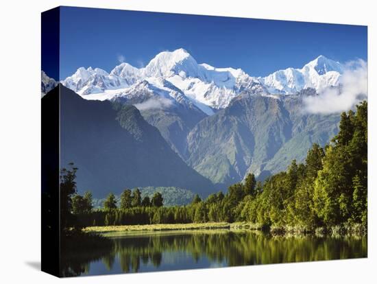 Lake Matheson, Mount Tasman and Mount Cook, Westland Tai Poutini National Park, New Zealand-Jochen Schlenker-Premier Image Canvas