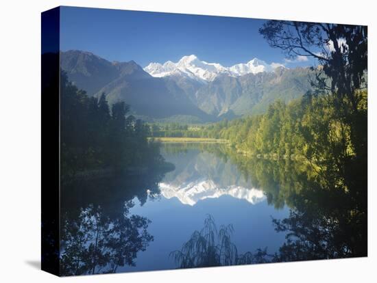 Lake Matheson, Mount Tasman and Mount Cook, Westland Tai Poutini National Park, New Zealand-Jochen Schlenker-Premier Image Canvas