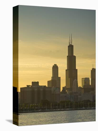 Lake Michigan and Skyline Including Sears Tower, Chicago, Illinois-Alan Copson-Premier Image Canvas