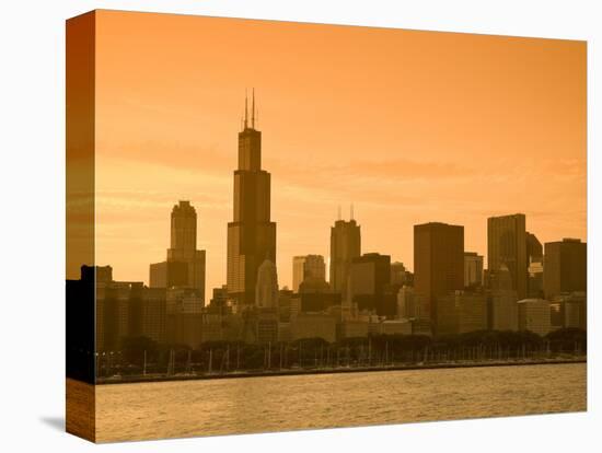 Lake Michigan and Skyline Including Sears Tower, Chicago, Illinois-Alan Copson-Premier Image Canvas