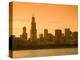 Lake Michigan and Skyline Including Sears Tower, Chicago, Illinois-Alan Copson-Premier Image Canvas