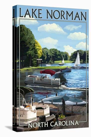 Lake Norman, North Carolina - Boating Scene-Lantern Press-Stretched Canvas