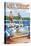 Lake Norman, North Carolina - Water Skiing-Lantern Press-Stretched Canvas
