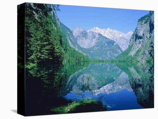 Lake 'Obersee' and ' Watzmann' mountain, Bavaria, Berchtesgarden, Germany-Herbert Kehrer-Premier Image Canvas