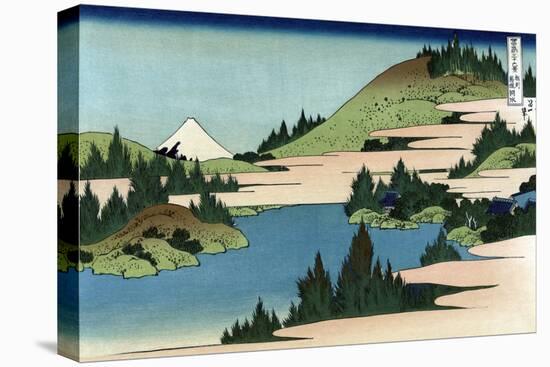 Lake of Hakone in Sagami Province-Katsushika Hokusai-Stretched Canvas