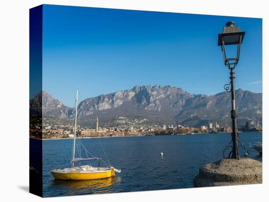 Lake of Lecco, a branch of Lake Como in the southern Alps with the city of Lecco in the background,-Alexandre Rotenberg-Premier Image Canvas