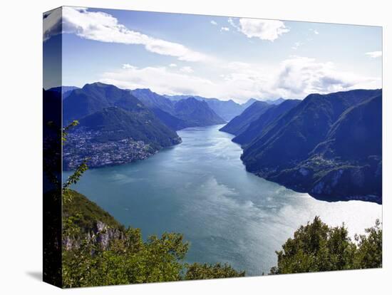 Lake of Lugano, Lugano, Canton Tessin, Switzerland, Europe-Angelo Cavalli-Premier Image Canvas