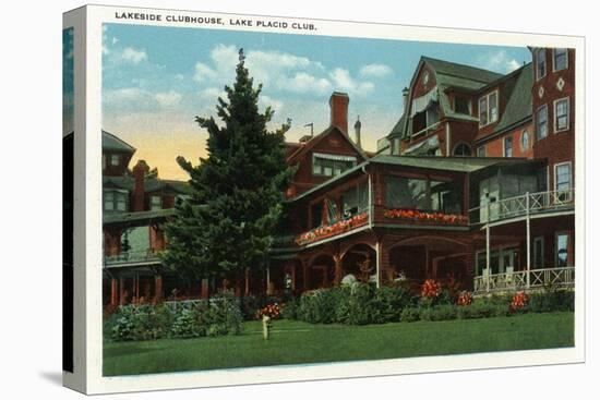 Lake Placid, New York - Exterior View of the Lakeside Clubhouse, Lake Placid Club, c.1916-Lantern Press-Stretched Canvas
