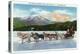 Lake Placid, New York - View of a Dogsled Team on Mirror Lake during Winter-Lantern Press-Stretched Canvas