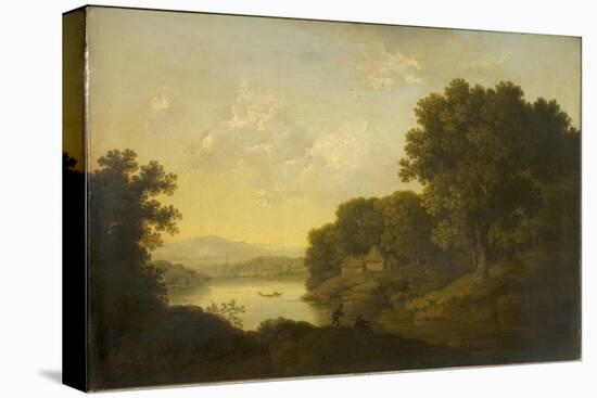 Lake Scene with Boat and Anglers-George Smith-Premier Image Canvas