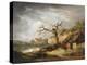 Lake Scene with Cottage, 1790-1800 (Oil on Canvas)-George Morland-Premier Image Canvas