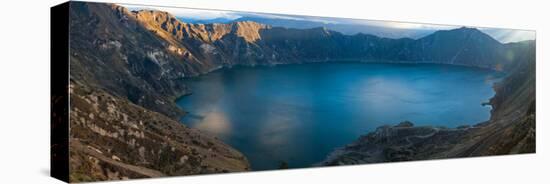 Lake Surrounded by Mountains, Quilotoa, Andes, Cotopaxi Province, Ecuador-null-Stretched Canvas