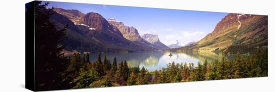 Lake Surrounded by Mountains, St. Mary Lake, Glacier National Park, Montana, USA-null-Premier Image Canvas