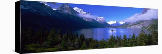 Lake Surrounded by Mountains, St. Mary Lake, Glacier National Park, Montana, USA-null-Premier Image Canvas