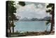 Lake Tahoe, California - Glenbrook, Lake View Through the Pines-Lantern Press-Stretched Canvas