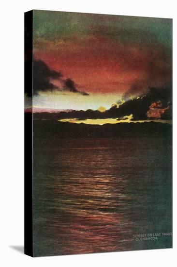 Lake Tahoe, California - Glenbrook, Sunset Scene on the Lake-Lantern Press-Stretched Canvas