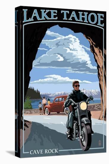 Lake Tahoe, California - Motorcycle Scene-Lantern Press-Stretched Canvas