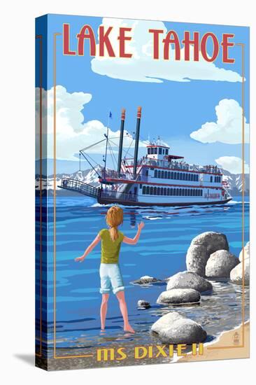 Lake Tahoe - MS Dixie II Paddleboat-Lantern Press-Stretched Canvas