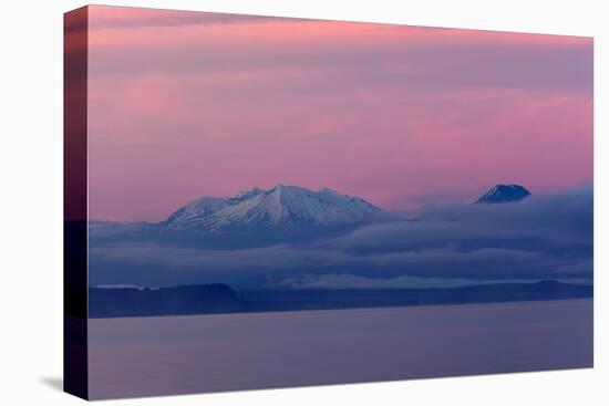 Lake Taupo with Mount Ruapehu and Mount Ngauruhoe at Dawn-Stuart-Premier Image Canvas