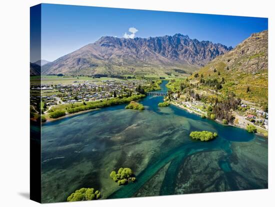 Lake Wakatipu, Kawarau River, and The Remarkables, Queenstown, South Island, New Zealand-David Wall-Premier Image Canvas