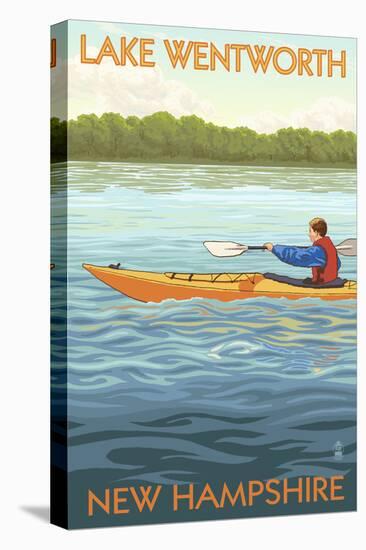 Lake Wentworth, New Hampshire - Kayak Scene-Lantern Press-Stretched Canvas