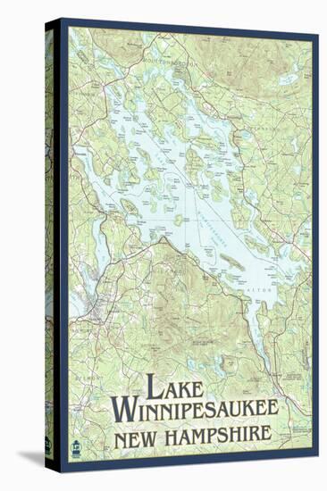 Lake Winnipesaukee, New Hampshire - No Icons-Lantern Press-Stretched Canvas