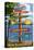 Lake Winnipesaukee, New Hampshire - Signpost Destinations-Lantern Press-Stretched Canvas