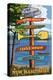 Lake Winnipesaukee, New Hampshire - Signpost Destinations-Lantern Press-Stretched Canvas